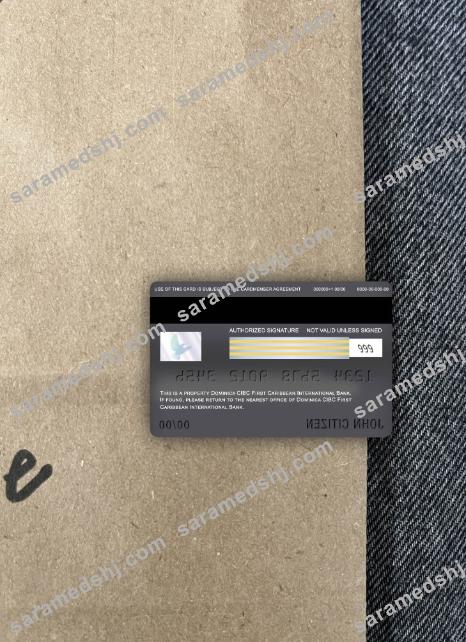 Dominica Cibc first caribbean international bank visa debit card photolook back